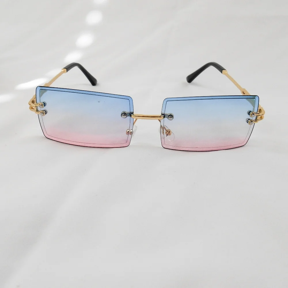 Gradient Rimless Sunglasses - Picture 3 of 8
